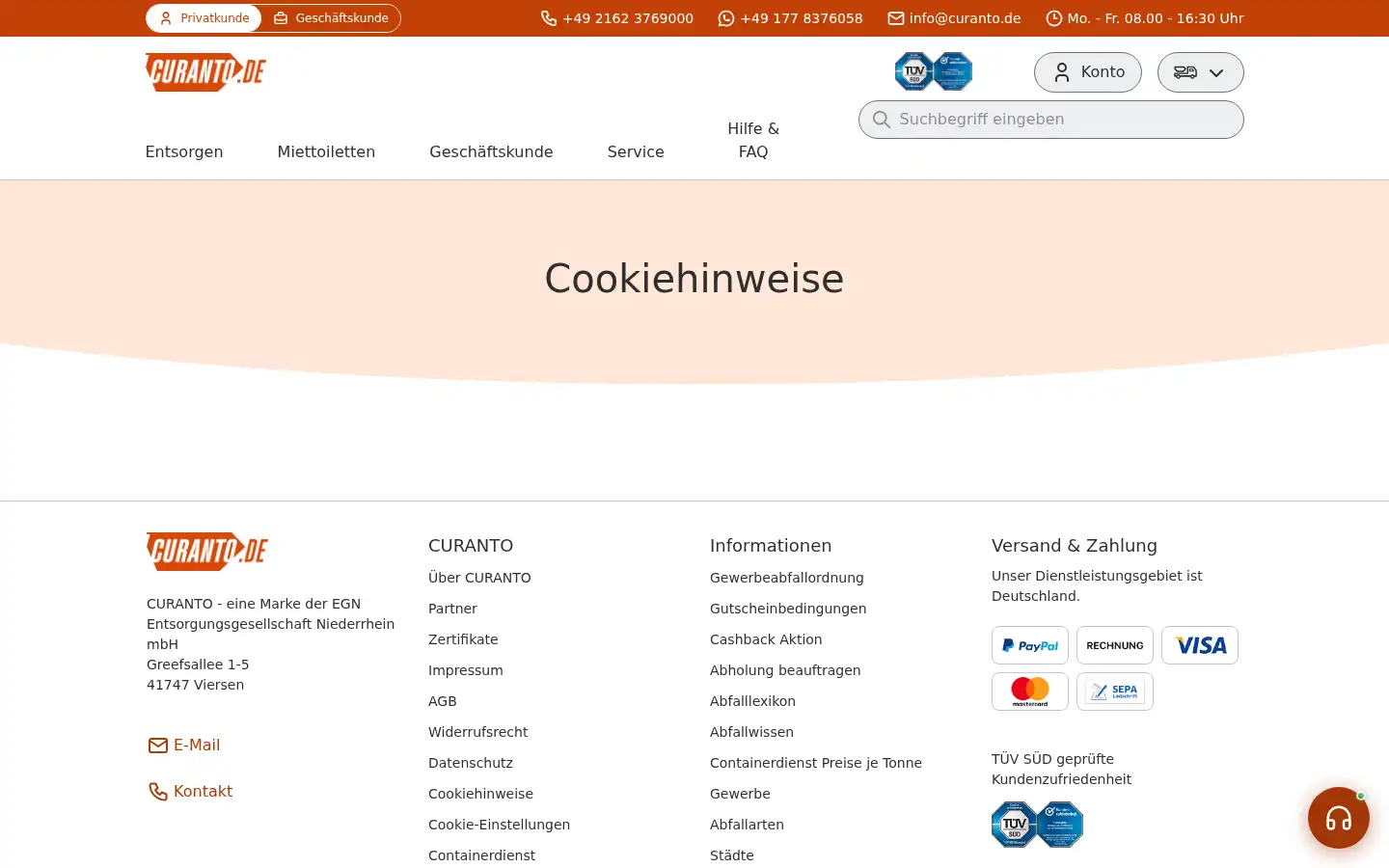 Screenshot of curanto.de