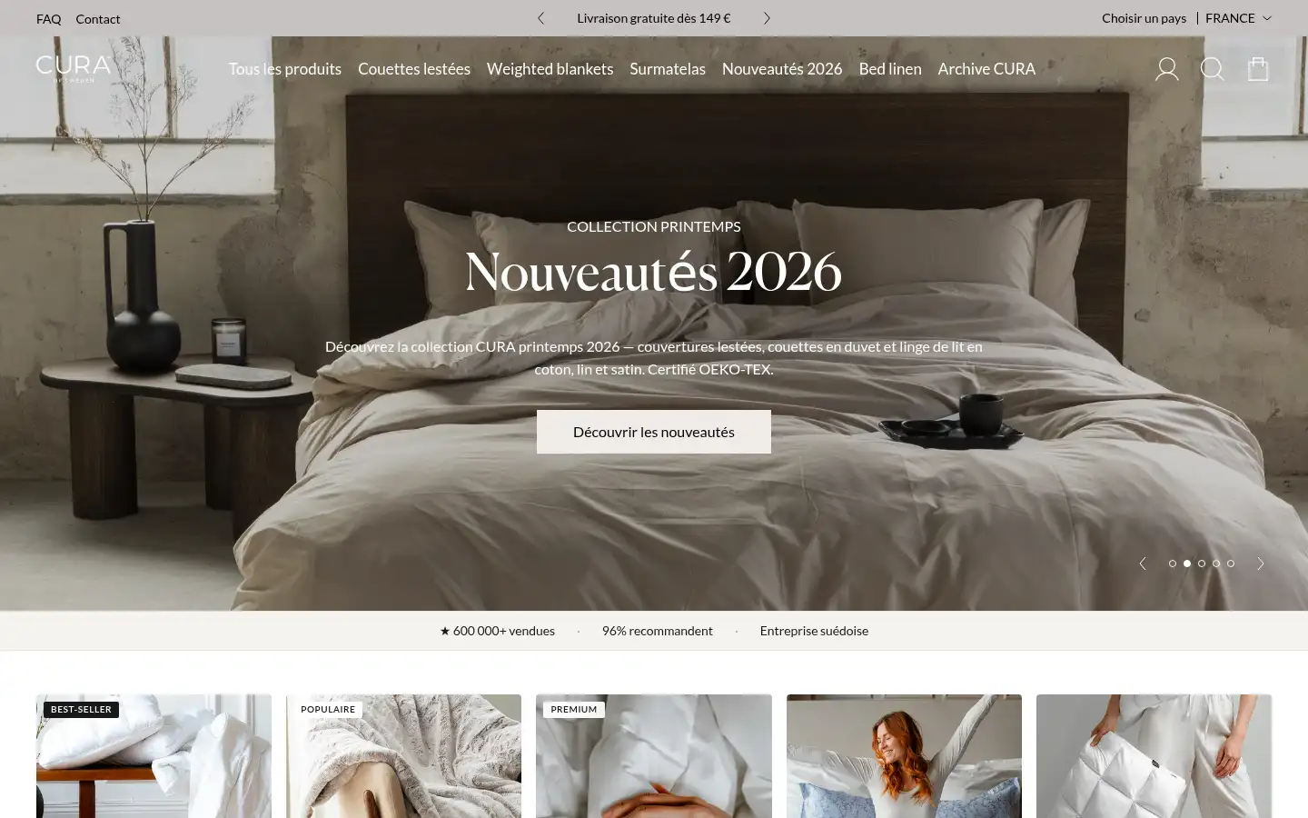 Screenshot of curaofsweden.com