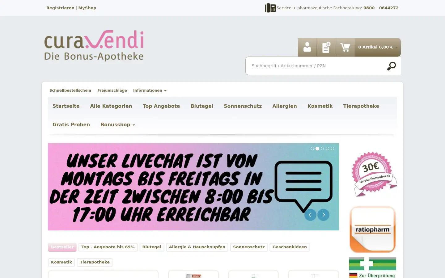 Screenshot of curavendi.de