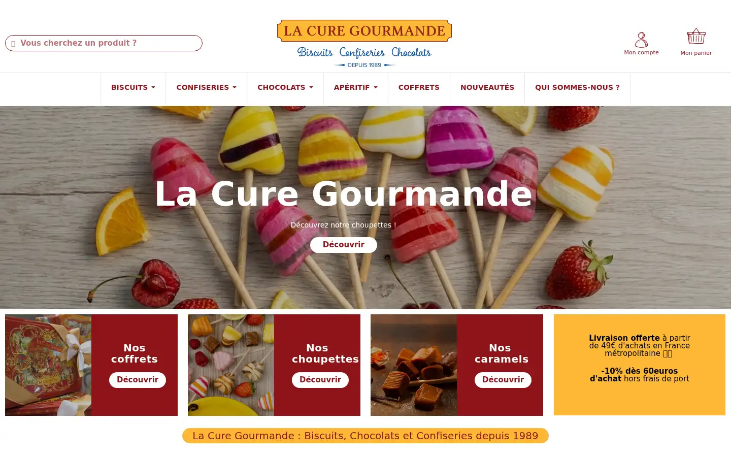 Screenshot of curegourmande.fr
