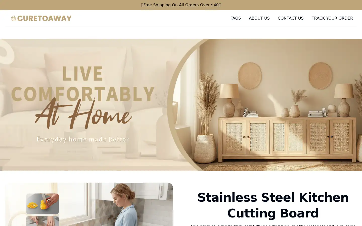 Screenshot of curetoaway.com