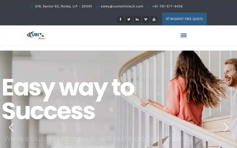 Screenshot of curixinfotech.com