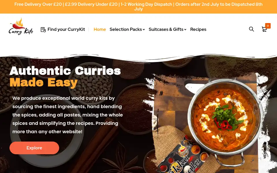 Screenshot of currykits.com