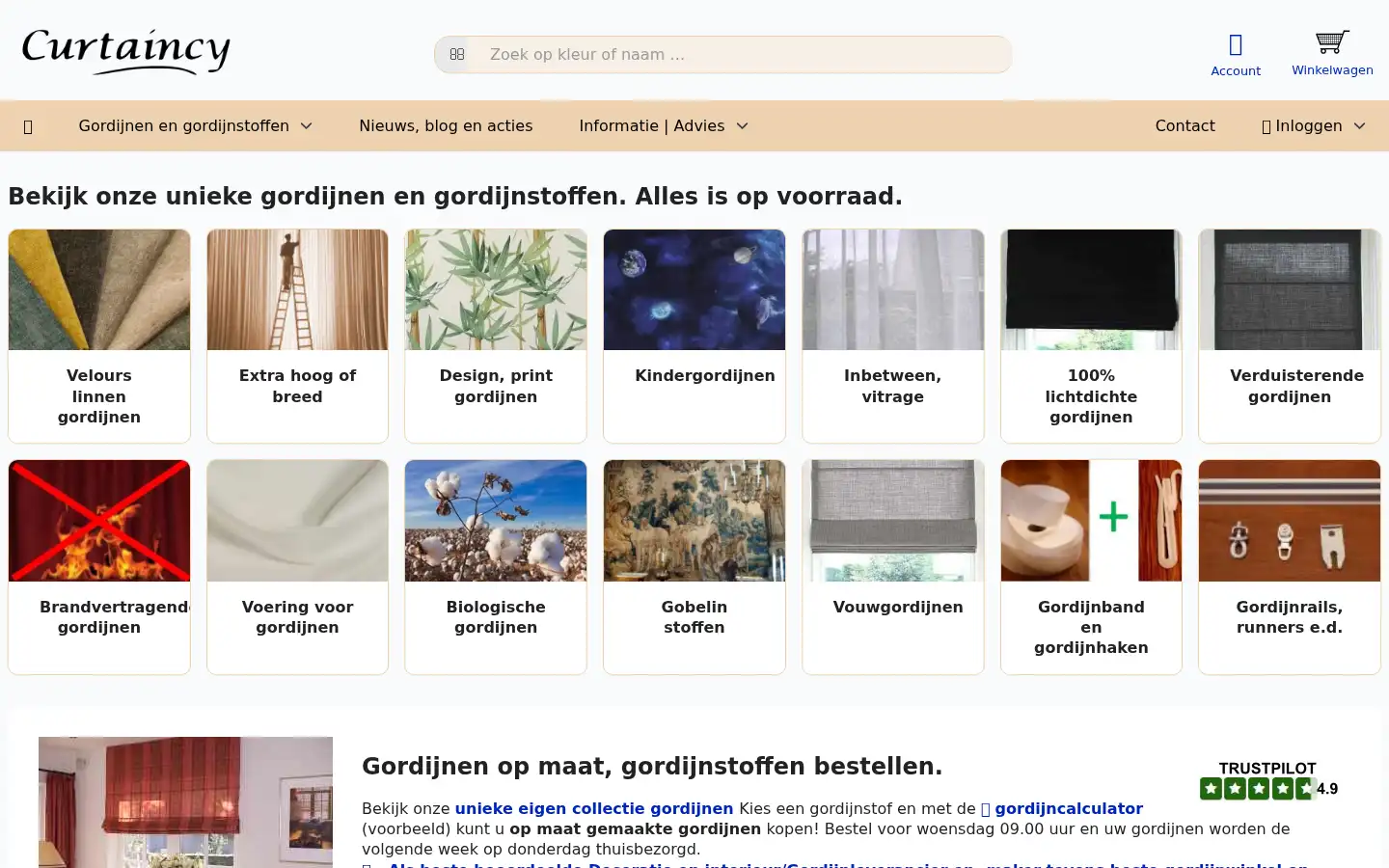 Screenshot of curtaincy.nl