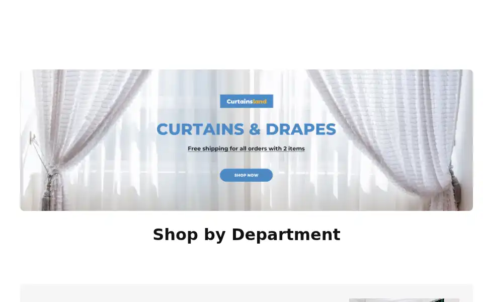 Screenshot of curtainsland.com