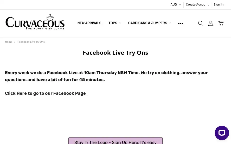 Screenshot of curvaceous.com.au