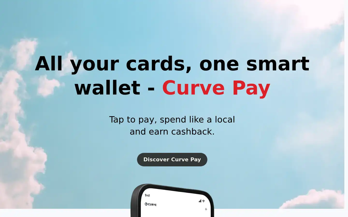 Screenshot of curve.com