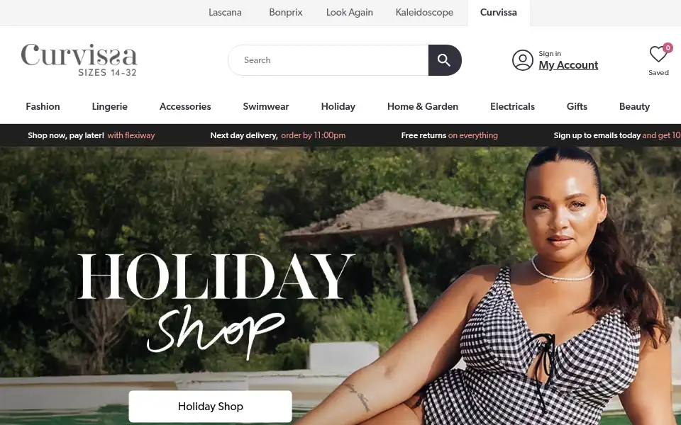 Screenshot of curvissa.co.uk