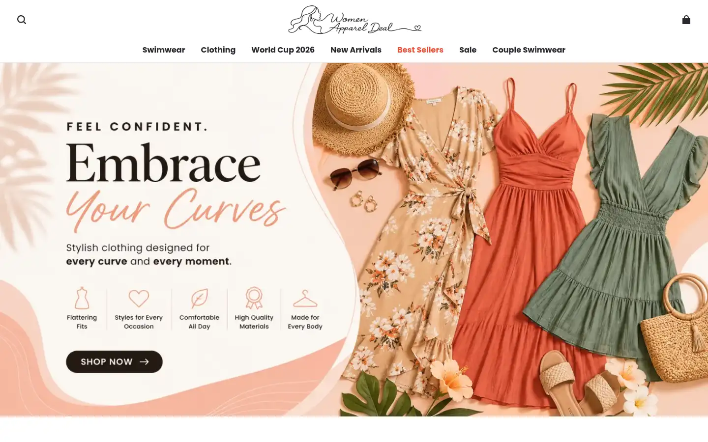 Screenshot of curvywaves.com