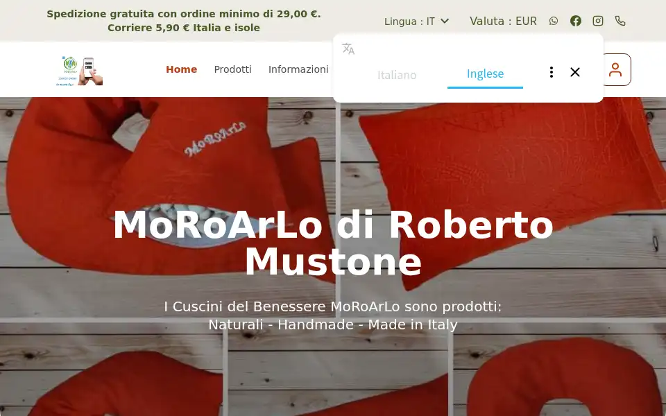 Screenshot of cuscinobenessere.com