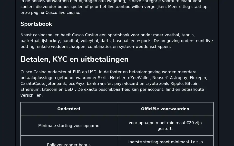 Screenshot of cuscocasinos.net