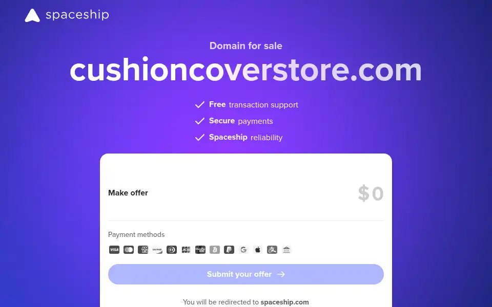 Screenshot of cushioncoverstore.com