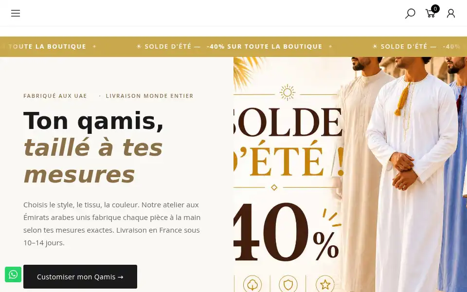 Screenshot of custom-qamis.com