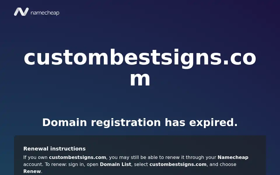 Screenshot of custombestsigns.com