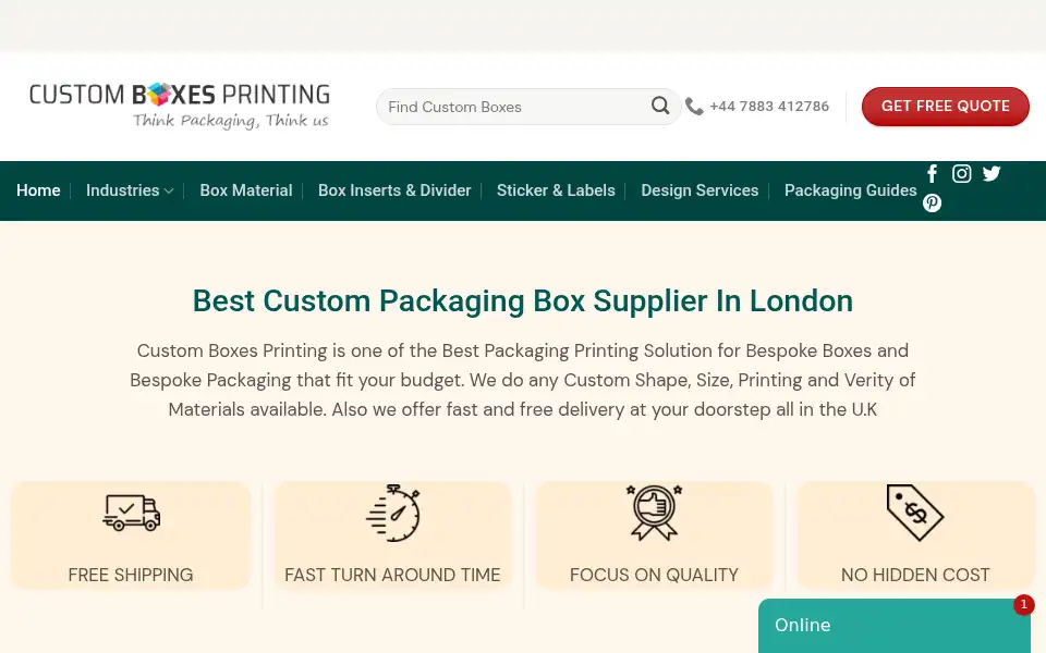 Screenshot of customboxesprinting.co.uk