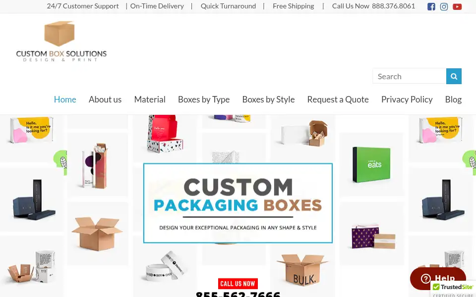 Screenshot of customboxsolutions.com