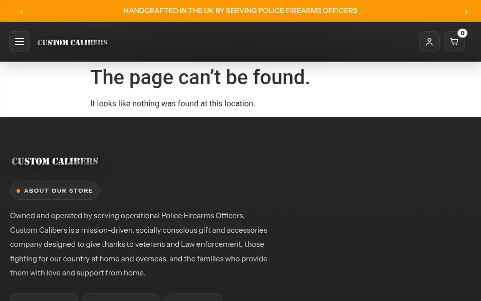 Screenshot of customcalibers.co.uk