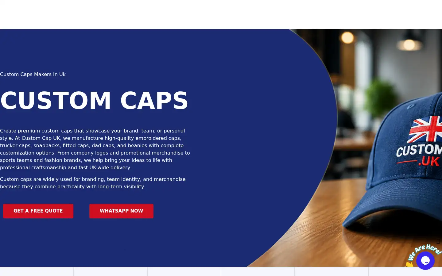 Screenshot of customcap.uk