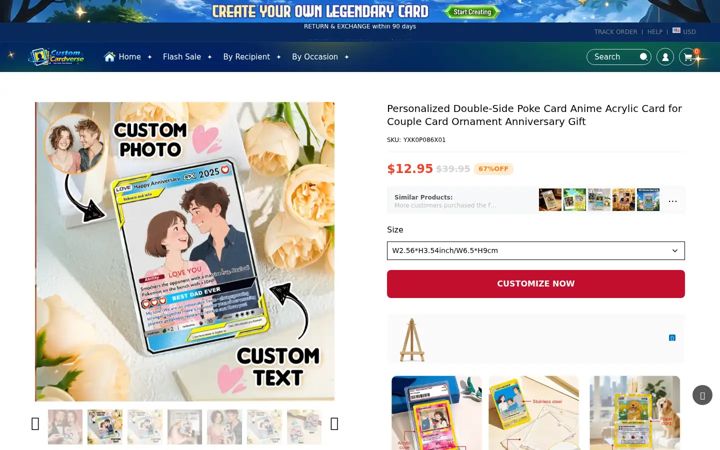 Screenshot of customcardverse.com