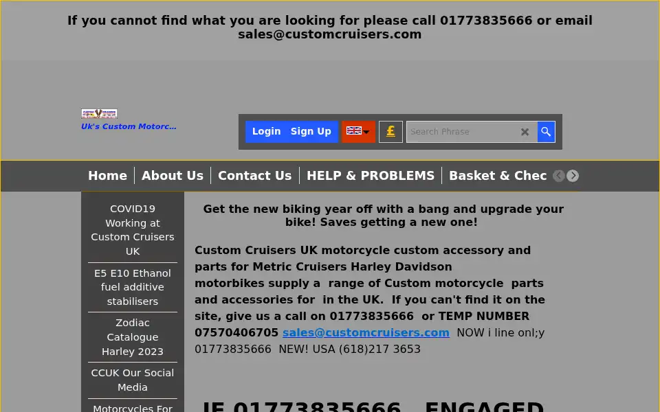 Screenshot of customcruisers.com