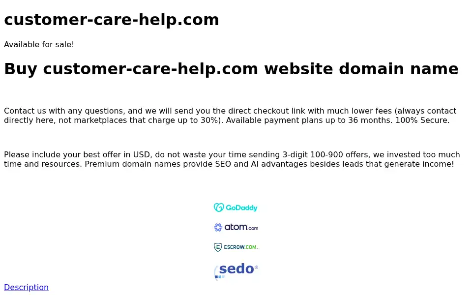 Screenshot of customer-care-help.com