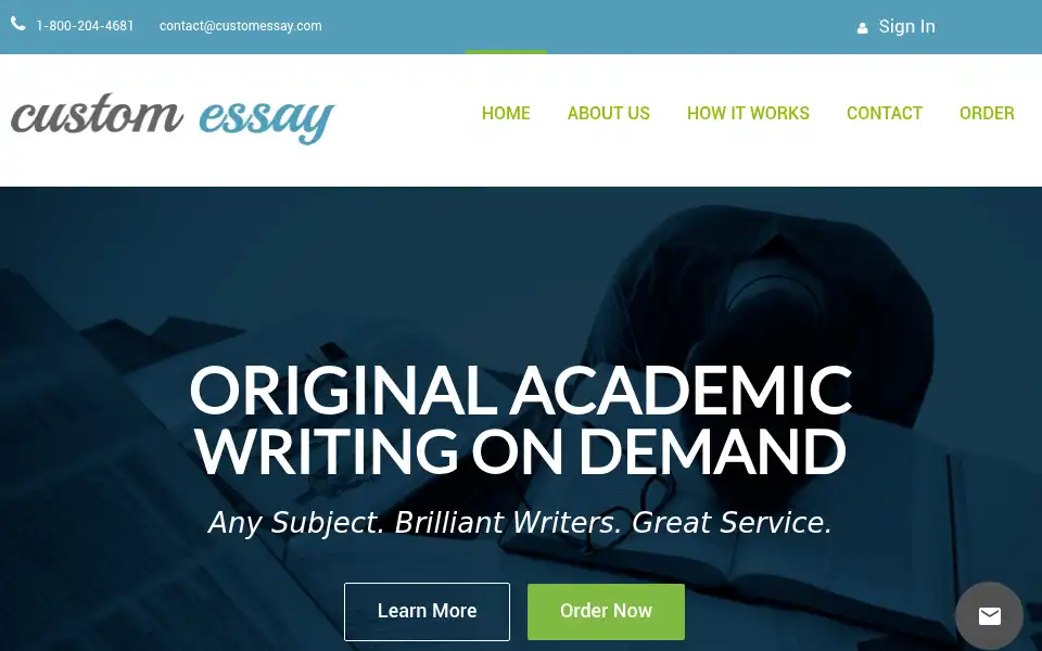 Screenshot of customessay.com
