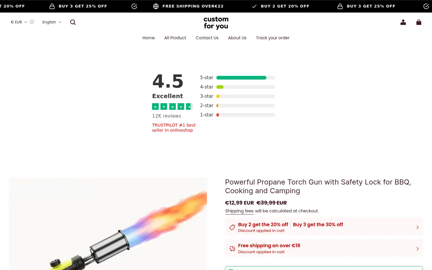 Screenshot of customforyour.com