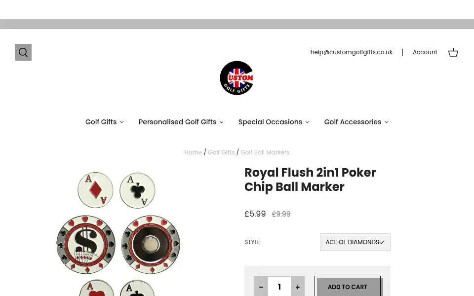 Screenshot of customgolfgifts.co.uk