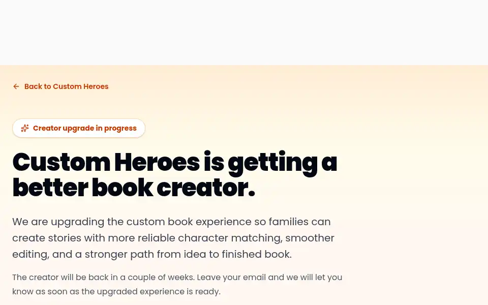 Screenshot of customheroes.ai