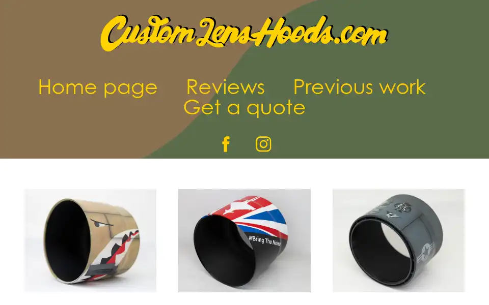 Screenshot of customlenshoods.com