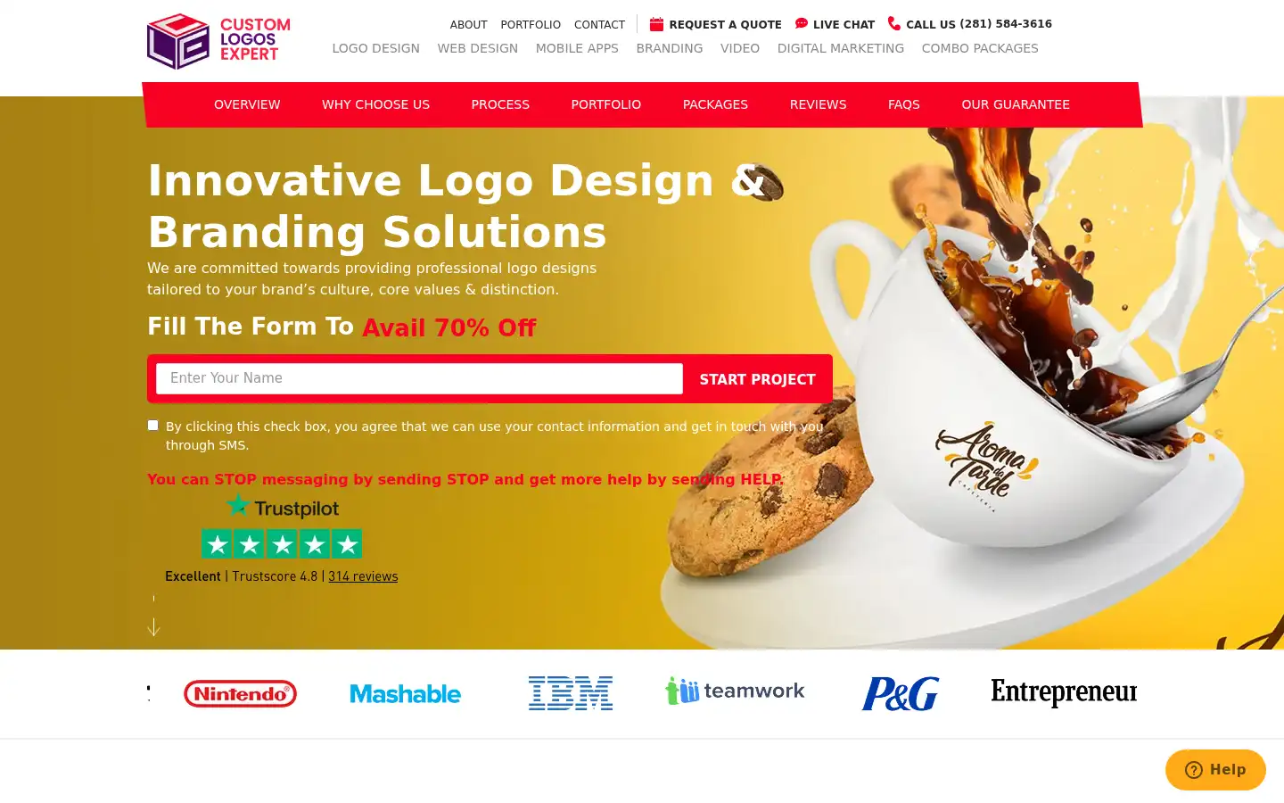 Screenshot of customlogosexpert.com
