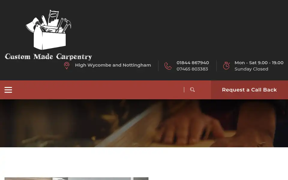 Screenshot of custommadecarpentry.co.uk