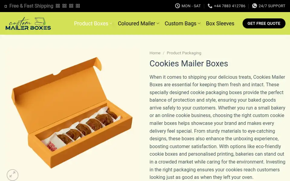 Screenshot of custommailerboxes.co.uk