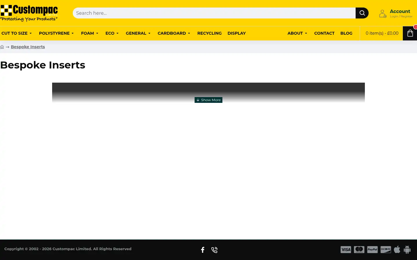 Screenshot of custompac.co.uk