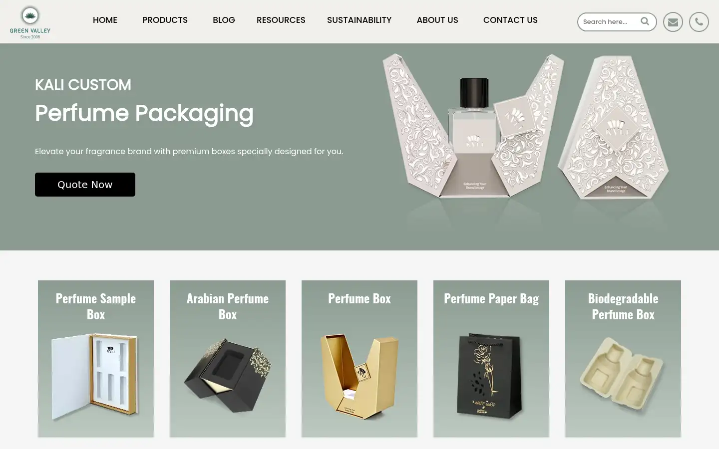 Screenshot of customperfumebox.com
