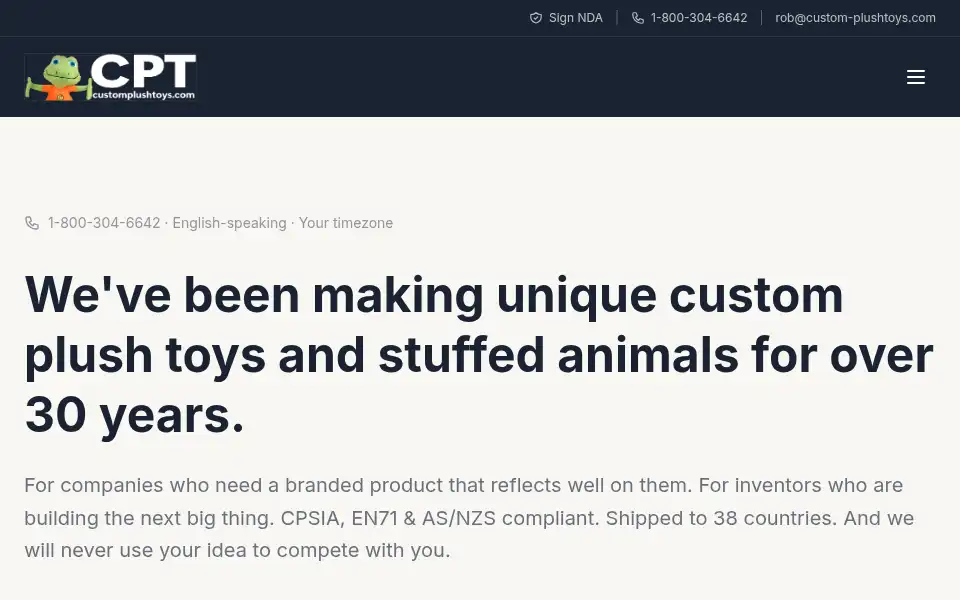 Screenshot of customplushtoys.com