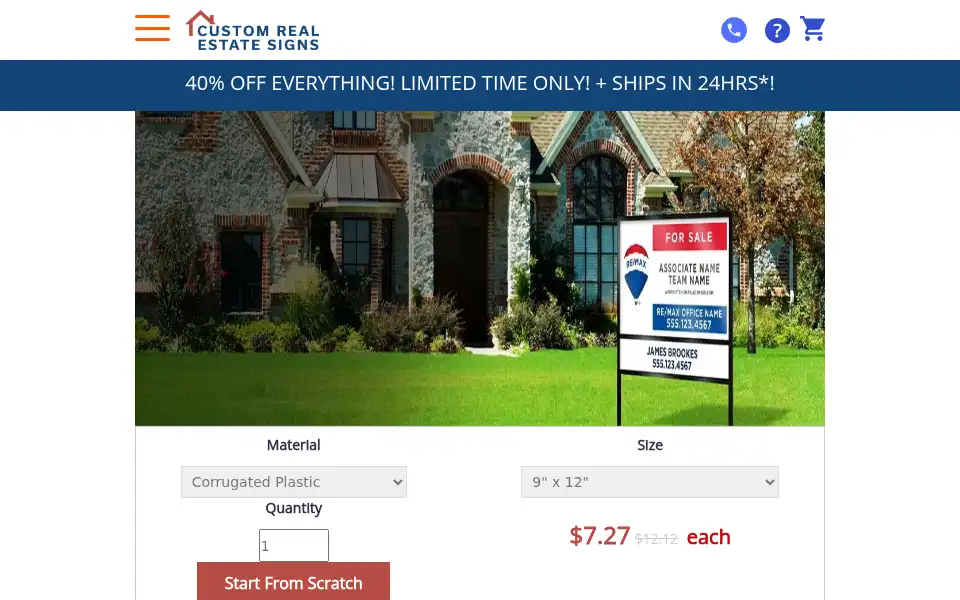 Screenshot of customrealestatesigns.com