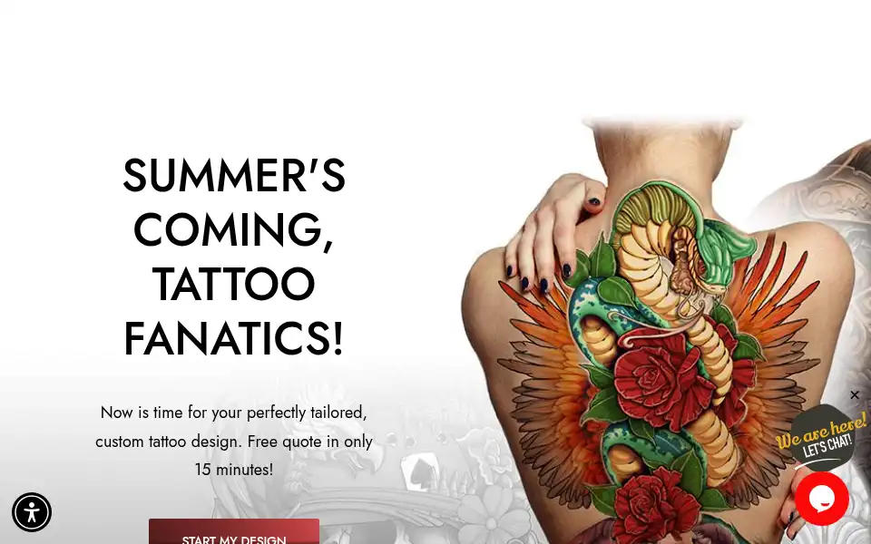 Screenshot of customtattoodesign.ca