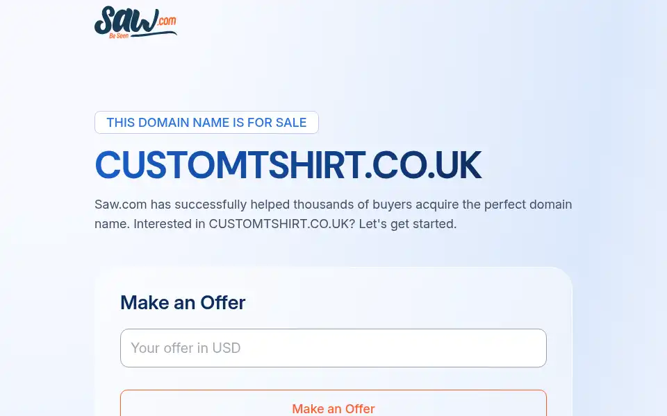 Screenshot of customtshirt.co.uk