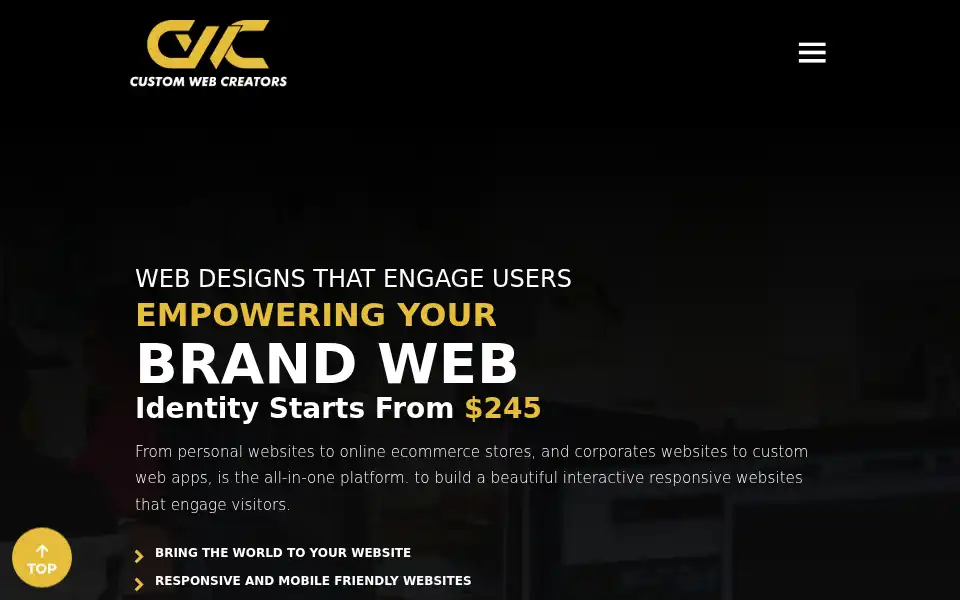 Screenshot of customwebcreators.com