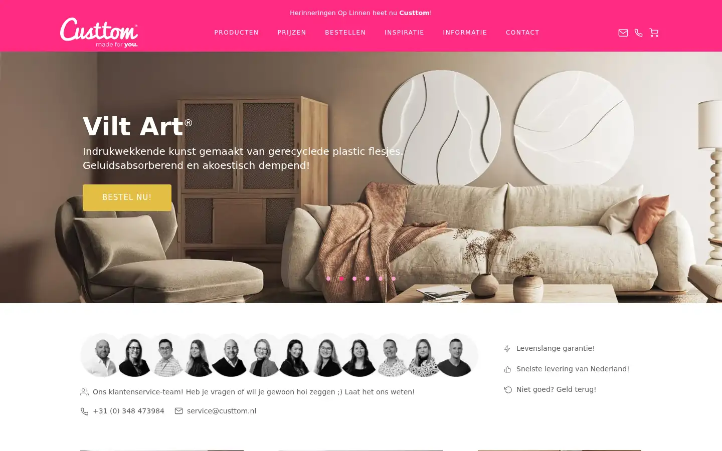 Screenshot of custtom.nl