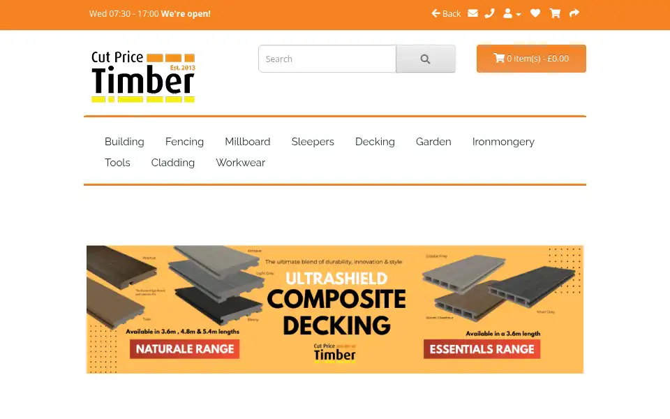Screenshot of cutpricetimber.co.uk