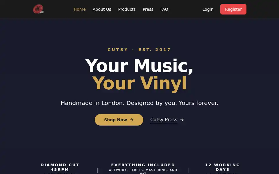 Screenshot of cutsy.co.uk