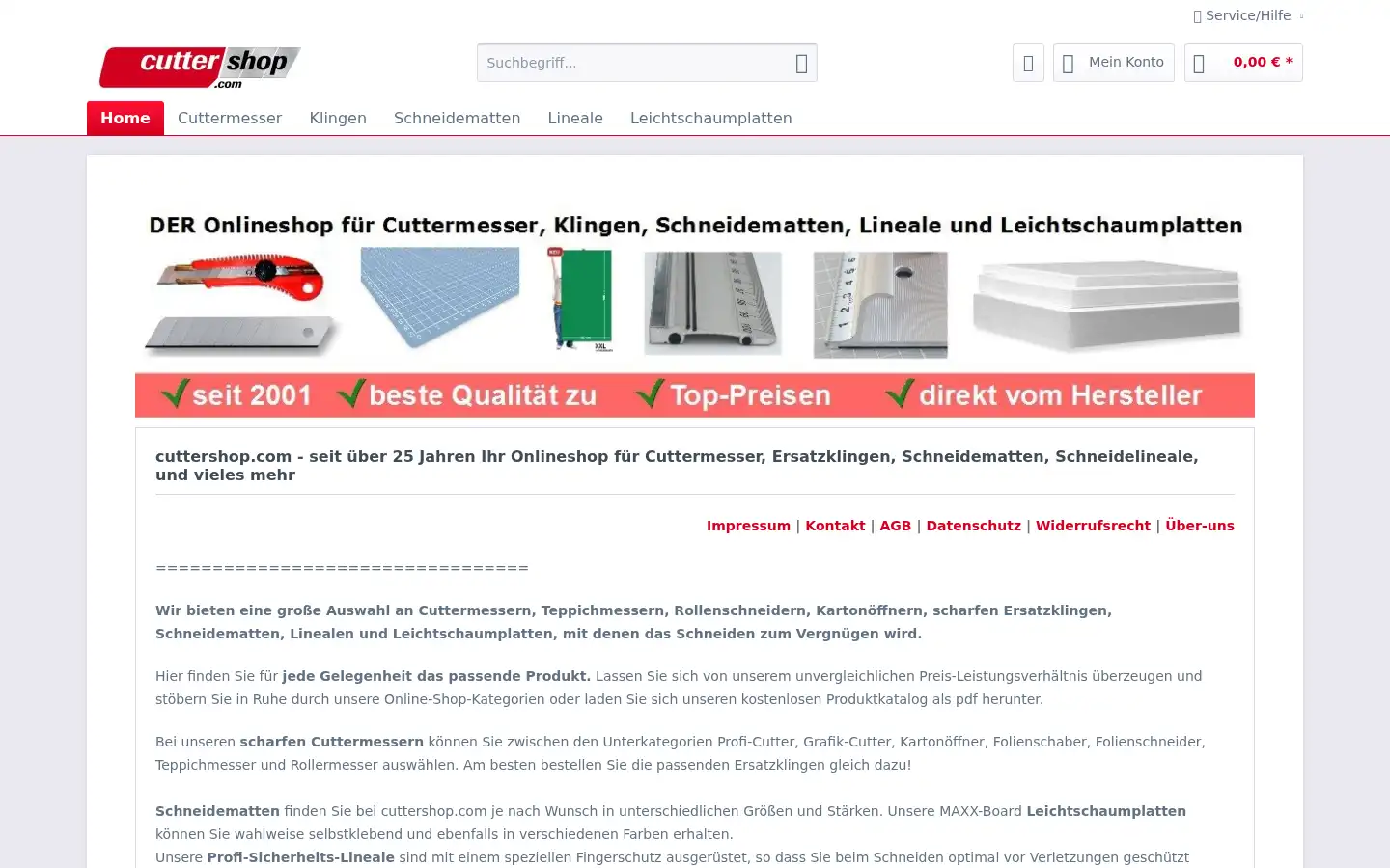 Screenshot of cuttershop.com