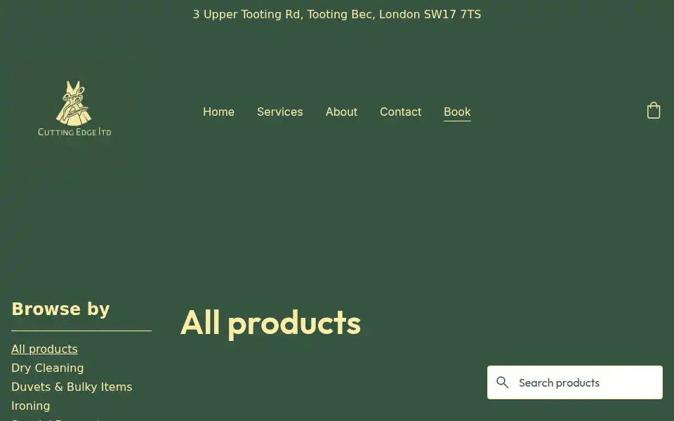 Screenshot of cuttingedgedrycleaner.com