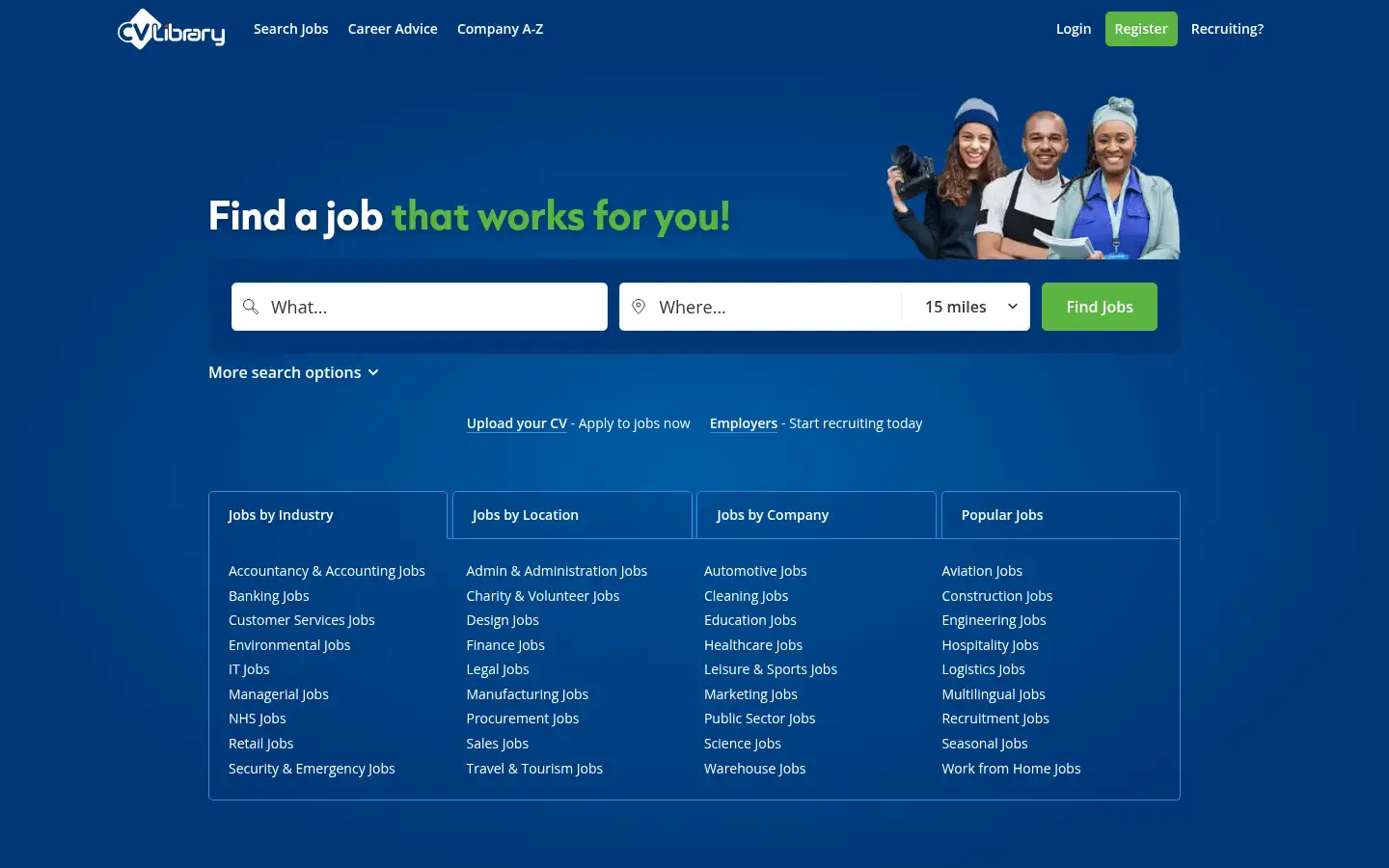 Screenshot of cv-library.co.uk