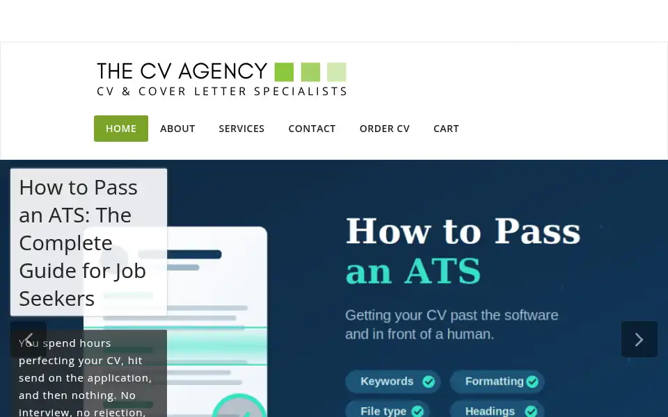 Screenshot of cvagency.ie