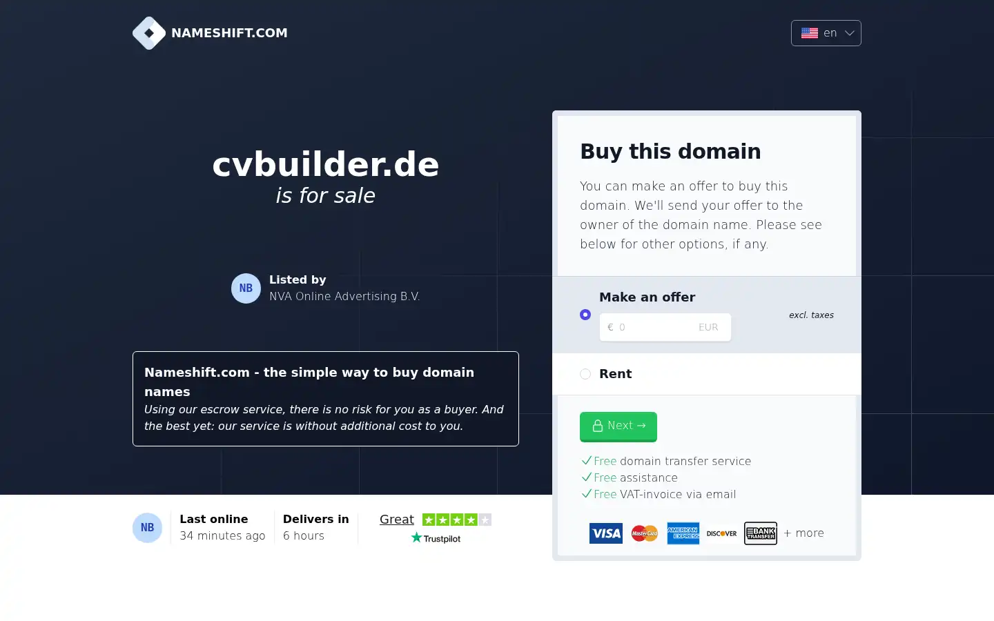 Screenshot of cvbuilder.de