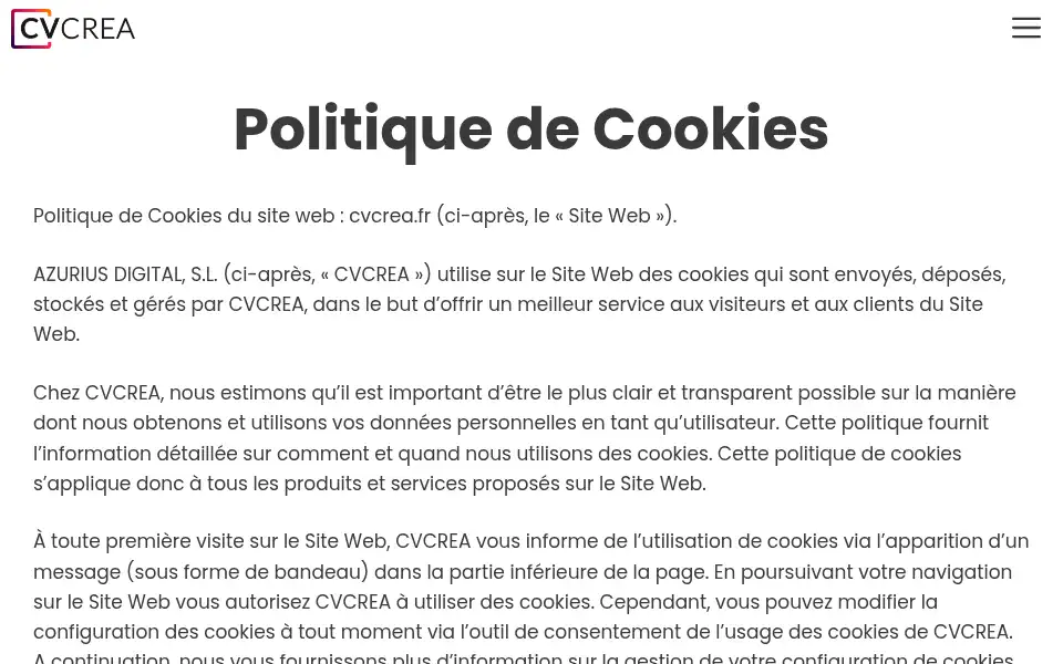 Screenshot of cvcrea.fr