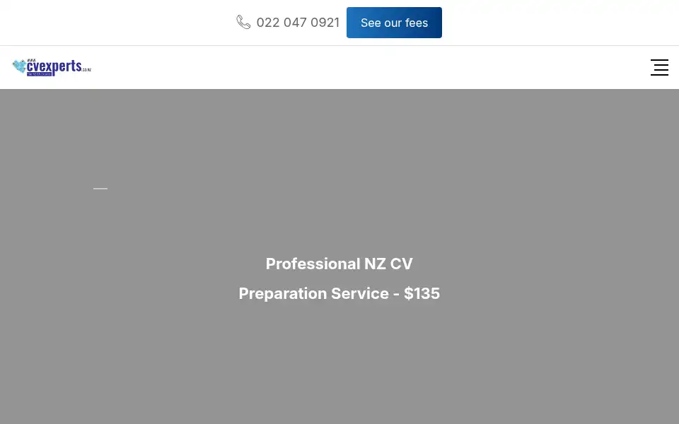 Screenshot of cvexperts.co.nz
